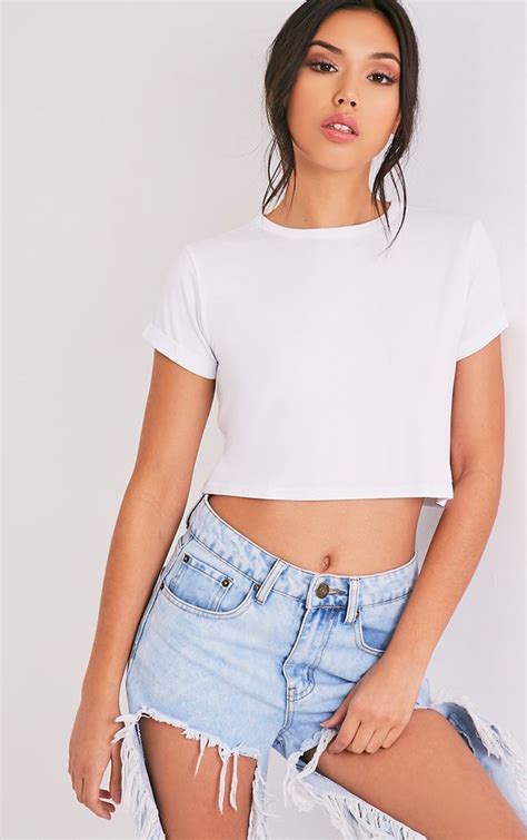 white crop top amazon|basic white crop top.